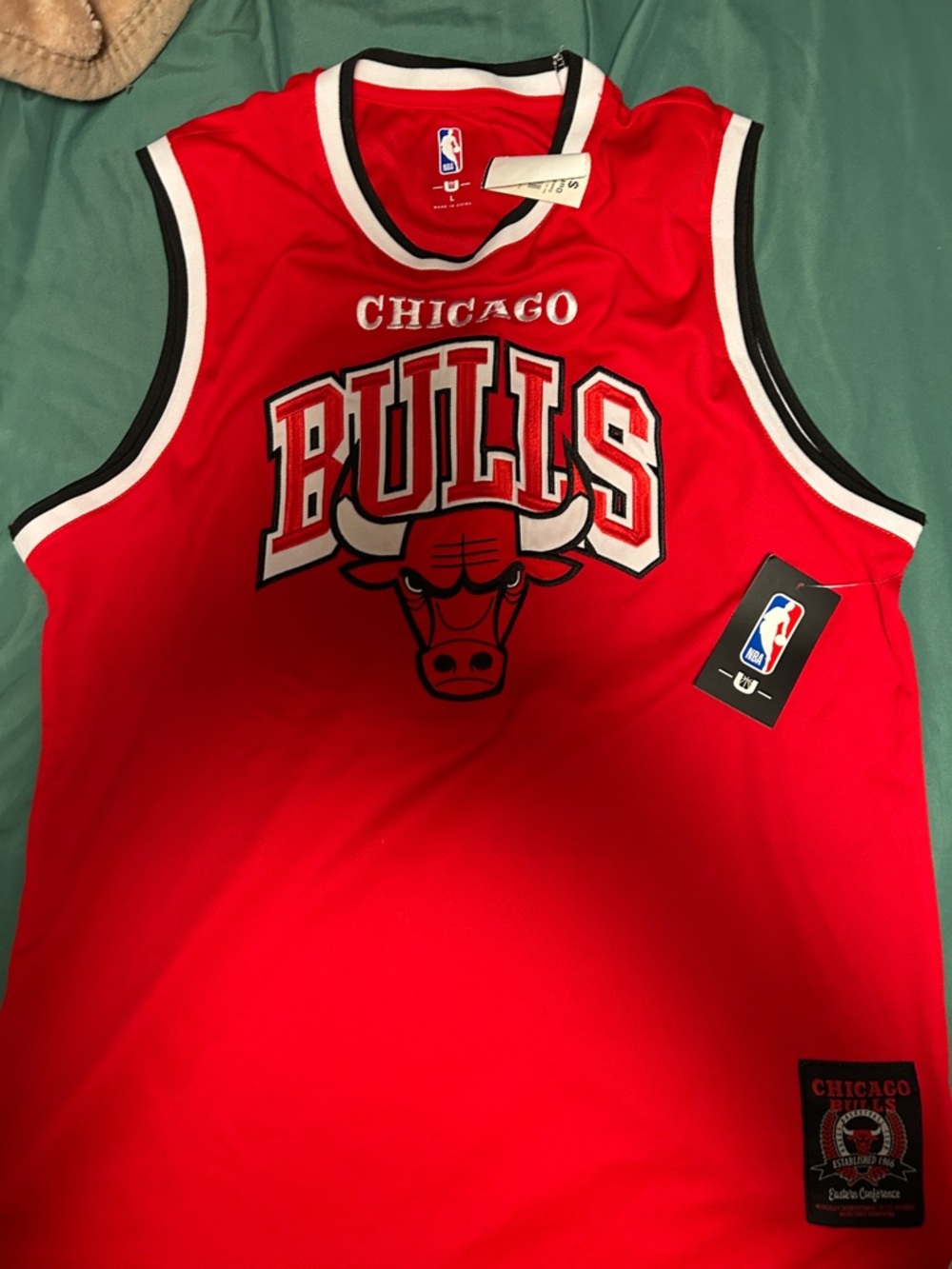 NBA Chicago Bulls Red and Black Swingman Jersey